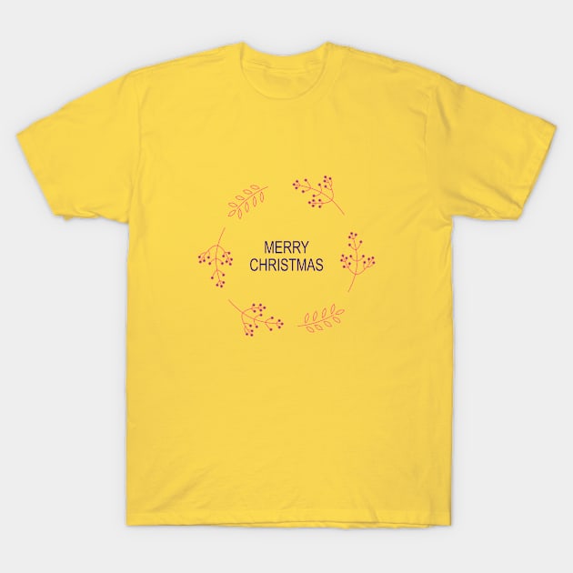 Merry Christmas Herbs Design T-Shirt by BEEANDGLOWFASHION